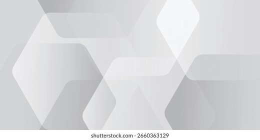 Abstract white and grey hexagons background. Vector illustration