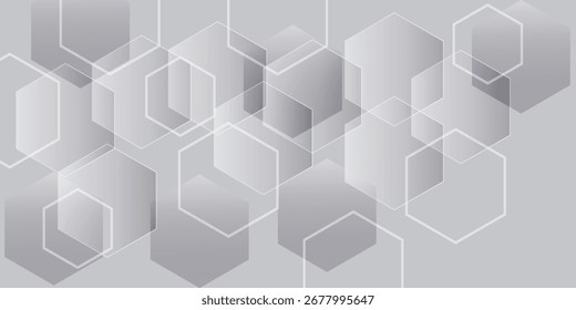 Fundo de hexágonos branco e cinza abstrato. ilustração vetor moderno eps 10