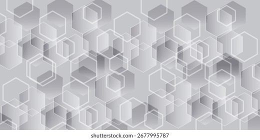 Abstract white and grey hexagons background. modern Vector illustration eps 10
