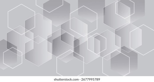 Abstract white and grey hexagons background. modern Vector illustration eps 10