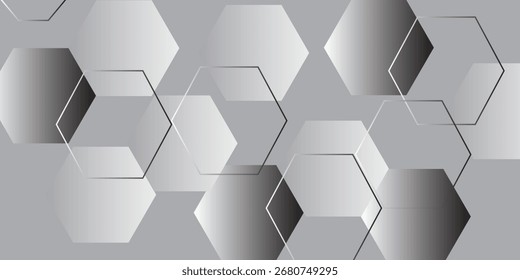 Abstractas fondo de hexágonos blanco y gris. Ilustración vectorial