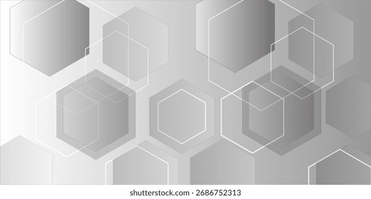 Fundo abstrato de hexágonos brancos e cinzentos. Ilustração vetorial