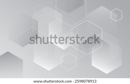 Abstract white and grey hexagons background. Vector illustration