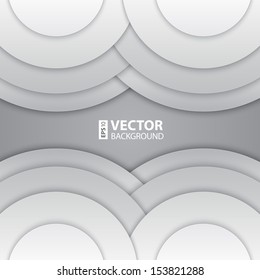 Abstract white and grey round shapes background. RGB EPS 10 vector illustration