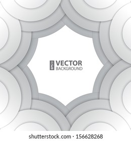 Abstract white and grey round shapes background. RGB EPS 10 vector illustration