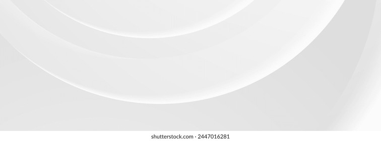 Abstract white grey smooth glossy waves elegant background. Vector banner design