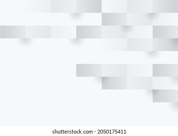 Abstract white and grey square background texture, Geometric background design