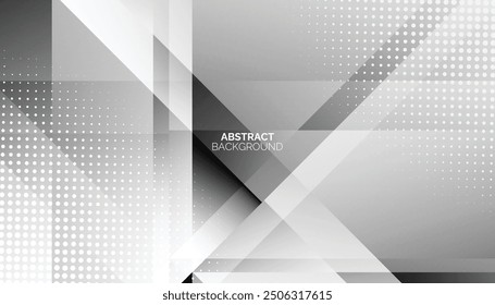 Abstract white and grey square geometric overlap layer background . Modern geometric square shape pattern