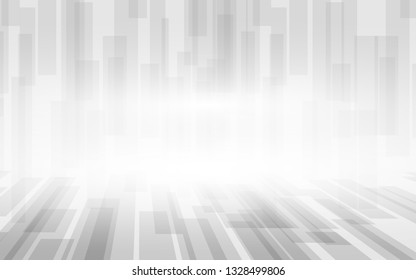 Abstract white and grey squares perspective pattern background