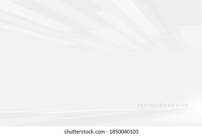 Abstract white and grey technology Hi-tech futuristic digital. High-speed movement. Perspective squares texture. Vector illustration