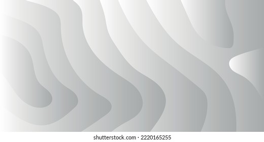 Abstract white grey tone paper cut wave curve with blank space design modern background vector illustration.
