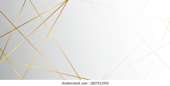 Abstract white and grey triangle background with golden line luxury. You can use for ad, poster, template, business presentation. Vector illustration