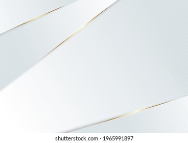 Abstract white and grey triangle background with golden line luxury. You can use for ad, poster, template, business presentation. Vector illustration