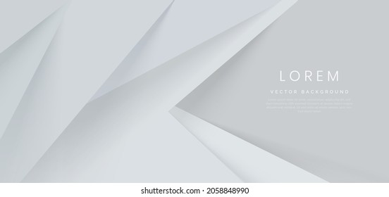Abstract white and grey triangles layers background. Minimal style. You can use for ad, poster, template, business presentation. Vector illustration
