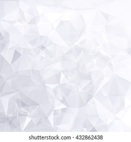 Abstract white and grey triangular & polygonal geometric background.