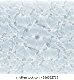 Abstract white and grey triangular & polygonal geometric background.