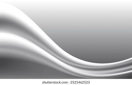 Abstract white grey wave curve with blank space luxury background vector illustration.