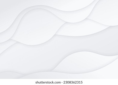 Abstract White and Grey Wave Gradient Background.