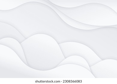 Abstract White and Grey Wave Gradient Background.