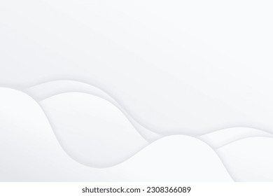Abstract White and Grey Wave Gradient Background.