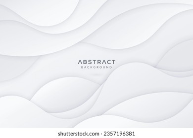 Abstract White and Grey Wave Gradient Background.