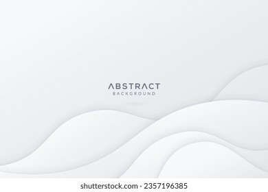 Abstract White and Grey Wave Gradient Background.