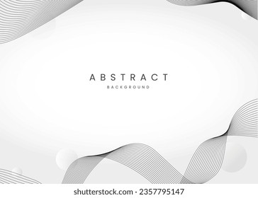 Abstract white and grey wave line design element, modern wavy line background design template