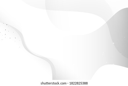 Abstract white and grey waves creative background. Abstract creative graphic template. Vector illustration