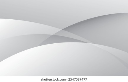 Abstract white and grey wavy background. Vector illustration