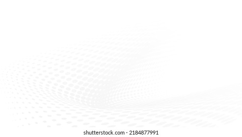Abstract white and grey wavy halftone background. Vector illustration