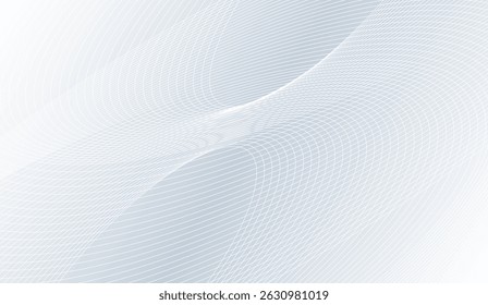 Abstract White Grid Wave Background Design with Subtle Blue Hue: Minimalist Techno Lines and Elegant Texture for Modern Visuals and Digital Presentations