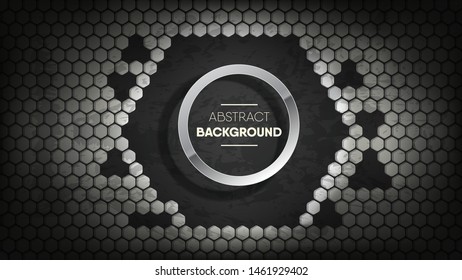 Abstract white grunge  honeycomb background with hexagon for text editing.