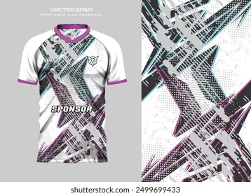 abstract white grunge t shirt mockup sport jersey design for football soccer, racing, e sports, running design kit