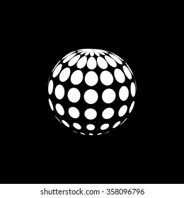 abstract white halftone, black background, vector illustration











