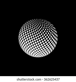 Abstract white halftone, black background vector