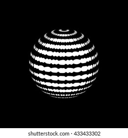abstract white halftone. black background.