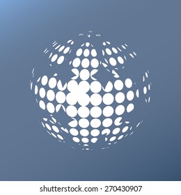Abstract white halftone. Abstract blue background illustration. Outbox white blue 
