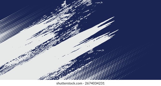 Abstractas fondo de puntos de onda azul oscuro semitono blanco. Patrón de grunge retorcido futurista. Color grunge moderno.