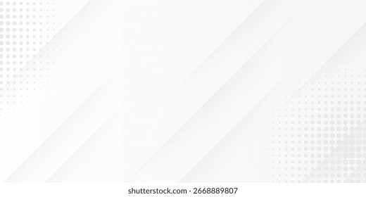 Fondo de líneas diagonales de semitono blanco Abstractas. Ilustración vectorial