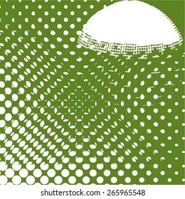 Abstract white halftone. Abstract green background. Latex






