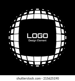 Abstract White Halftone Logo Design Element, vector illustration 