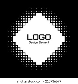 Abstract White Halftone Logo Design Element, vector illustration 