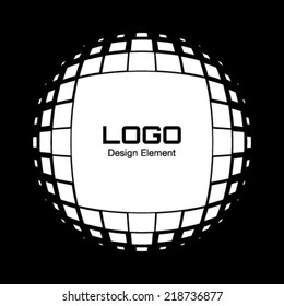 Abstract White Halftone Logo Design Element, vector illustration 