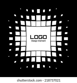 Abstract White Halftone Logo Design Element, vector illustration 