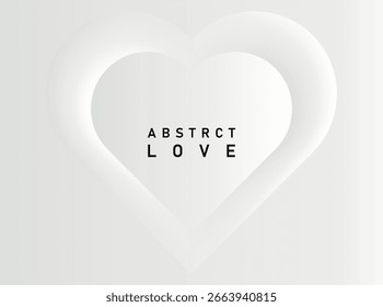  Abstractas fondo de corazón blanco con suaves capas degradadas y sombras suaves, que simbolizan el amor y el romance, perfecto para bodas modernas, San Valentín y conceptos de diseño mínimos.