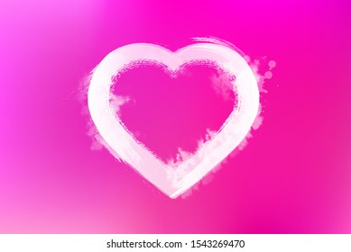 Abstract white Heart paint isolated on colorful background. Watercolor painted vector heart shape. Creative and stylish design for banner, background, card and social media