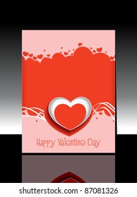 abstract white heart shape on simple red color background