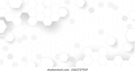 Abstract white hexagon background with copy space Vector illustration