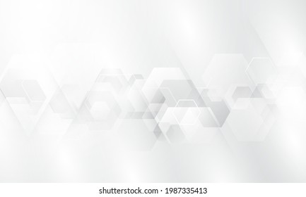 Abstract white hexagon background poster with dynamic. technology network Vector illustration.