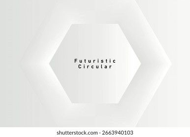  Abstract white hexagon background with soft gradient shadows and minimal futuristic design, perfect for modern layouts, technology themes, branding, and elegant creative concepts.